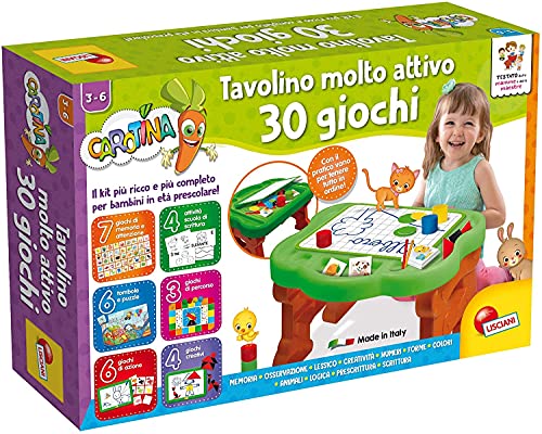 Lisciani Giochi- Carotina Tavolino Molto Attivo 30 Giochi, Nuova Edizione, Multicolore, Medium, 90075