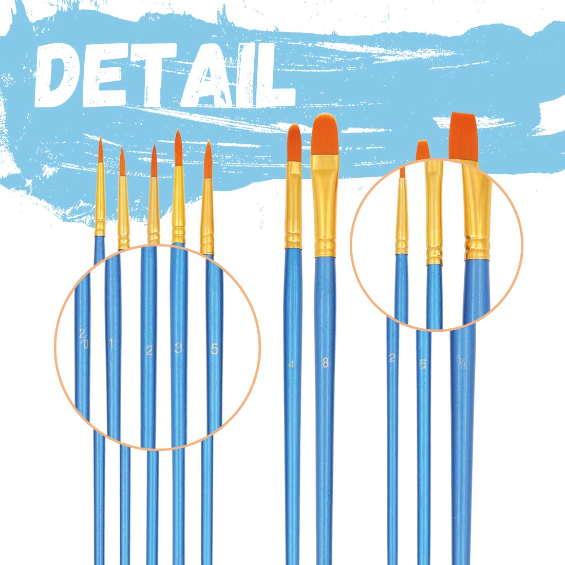 Zoiibuy 50 Set di pennelli per pittura, Pennelli per Dipingere Arte per
