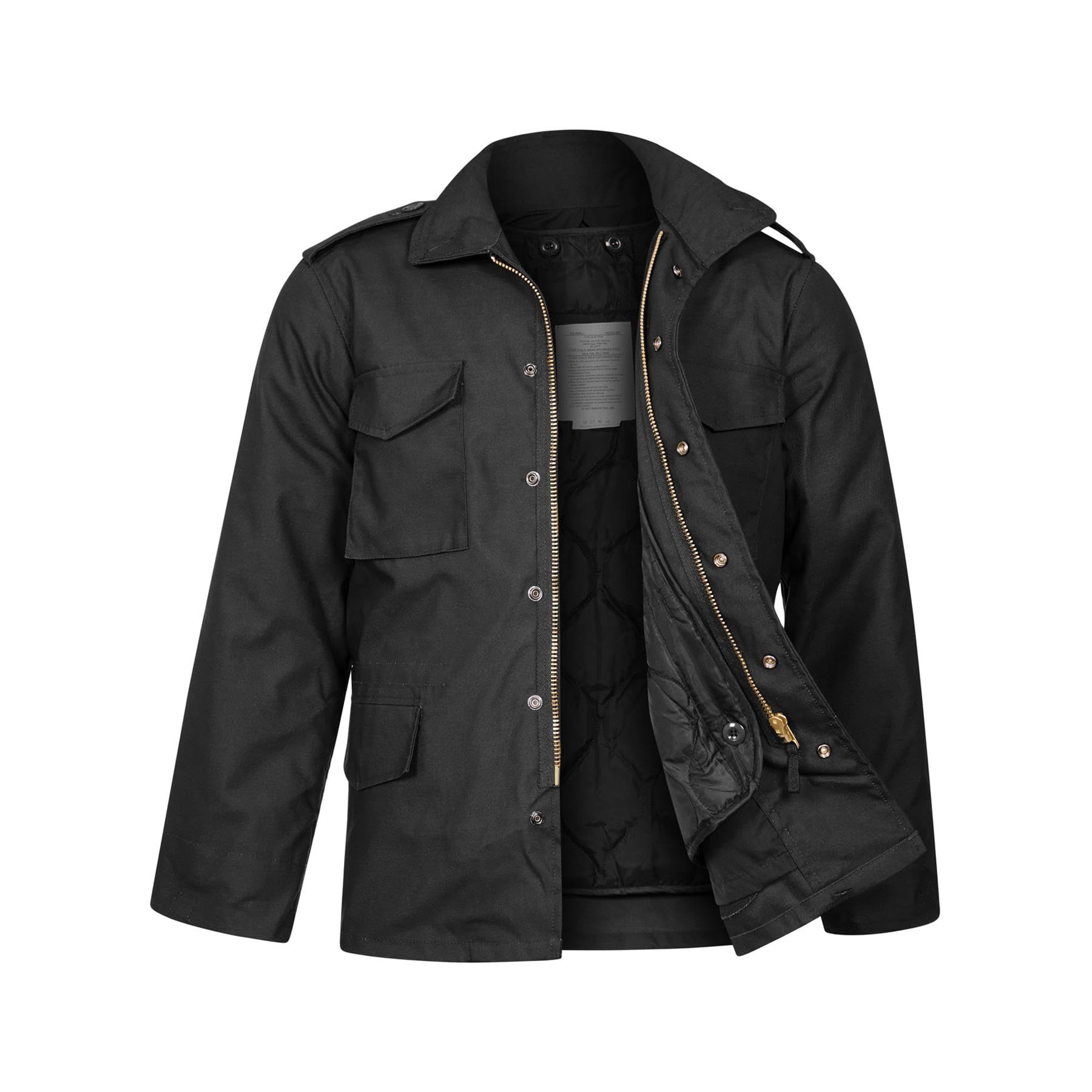 VINTIKA M65 Field Jacket Cold Weather Coat with Removable Liner [Black,