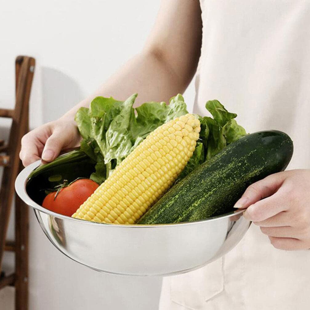 CALLARON Zuppiera Ciotola In Metallo Bacinella In Acciaio Inox Ciotola Per Lavare Le Verdure Ciotola Per Mescolare Insalatiera Piatto Vasca Lavabo Vasca Fruttiera Per Cucina Domestica L