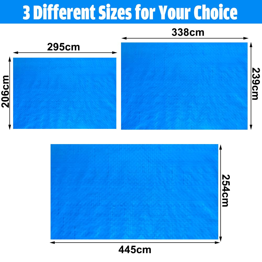 Paño para el Suelo de Piscina, Alfombrilla Rectangular para Piscina, Duradera, Resistente al Agua, 445x254cm