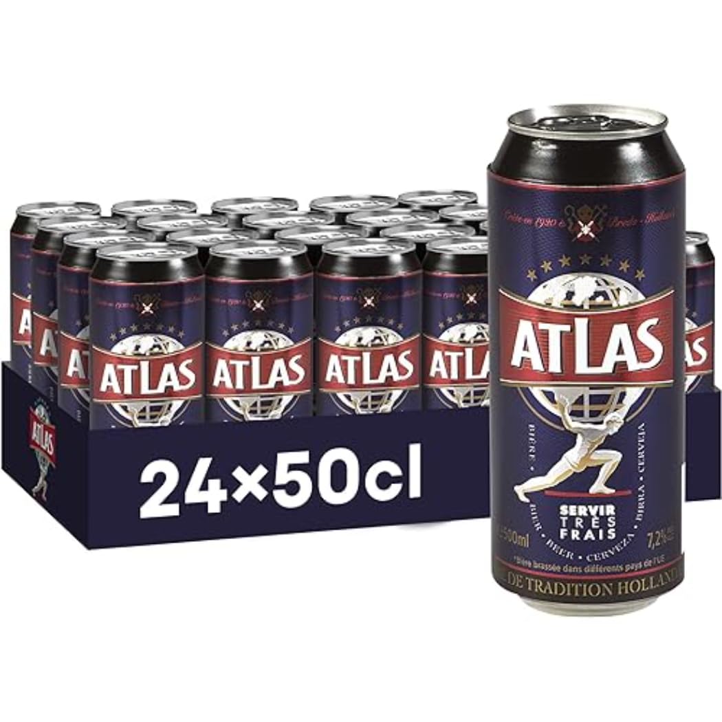 Atlas Bière Blonde Pack 24 Canettes 50cl
