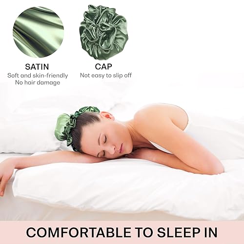 Miniatura 6 de Rizador de pelo satinado sin calor, 2 juegos4 unidades, rodillos suaves con gorras para el cabello, diadema suave sin calor para todo tipo de