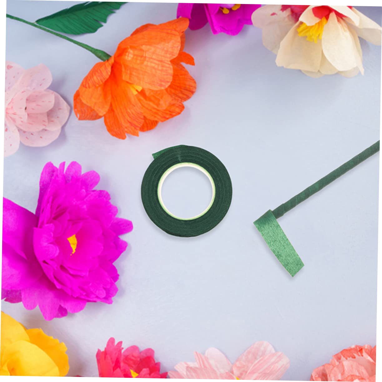 5 Rolls Floral Tape for DIY Floral Arrangements Strong Stretchable Flower Wrapping Tape for Bouquet Stem Wraps Gift Packaging and Craft Projects Green Color