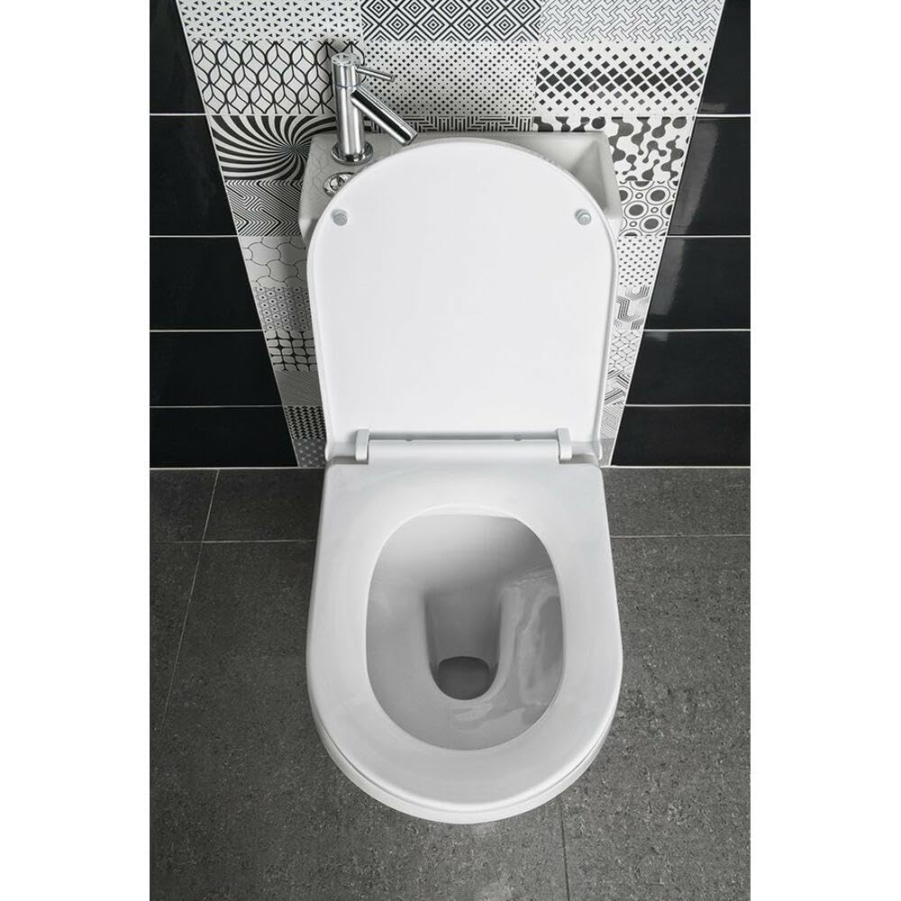 HYGIE - Inodoro combinado con lavabo, salida vertical y horizontal, color blanco
