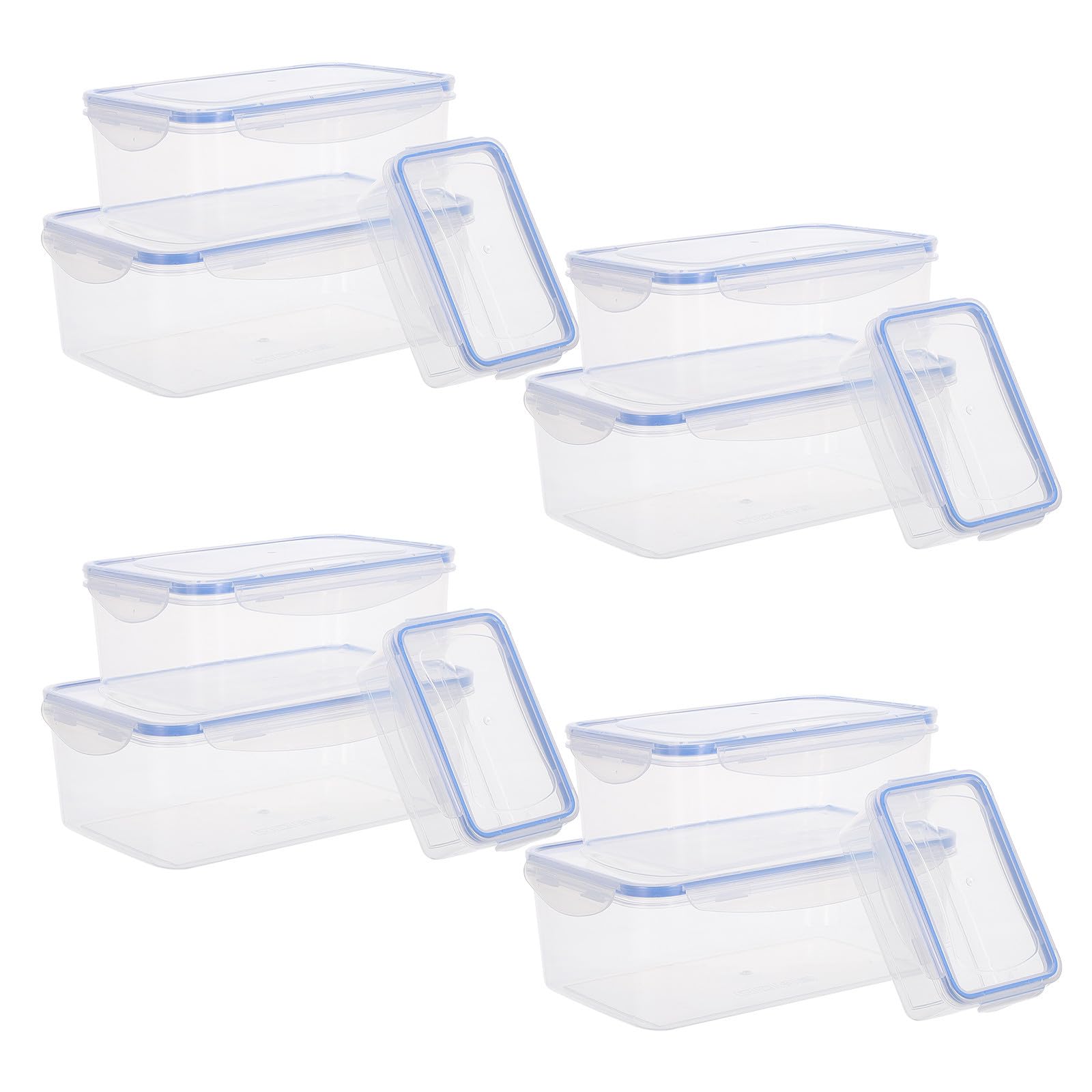 IMIKEYA Contenedor de Alimentos para Cocina 12 Piezas Hermético Apilable con Tapa Material Pp y Silicona para Almacenamiento y Conservación de Alimentos