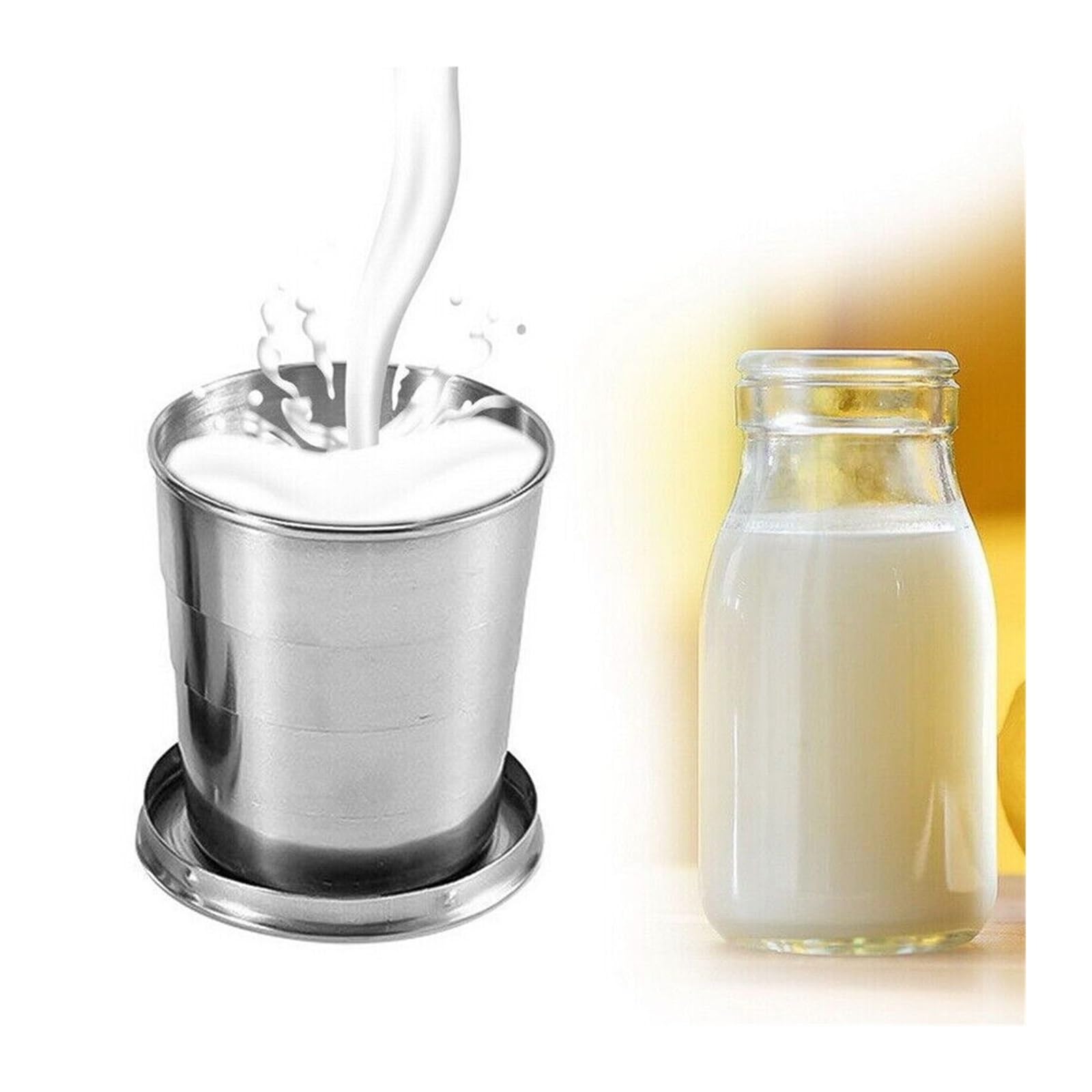 Zusammenklappbarer Edelstahlbecher Handbecher aus Edelstahl | Zusammenklappbarer Teleskopbecher. Zusammenklappbarer Becher(450ml)