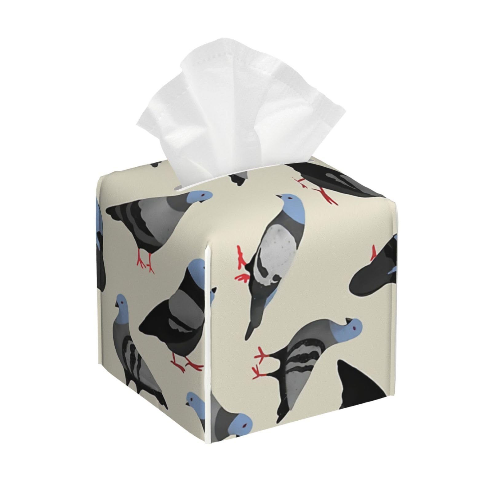 Pigeons Tissue Box Cover, Fashionable Decorative Storage Box, Suitable for Most Places