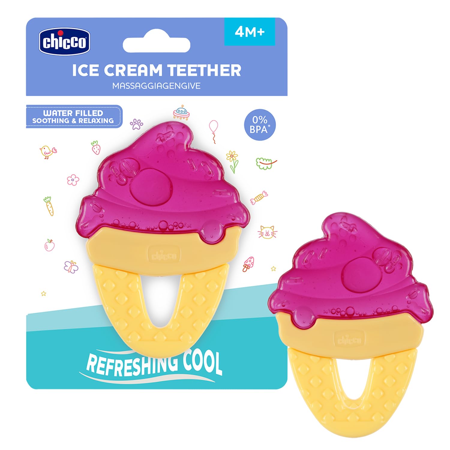 Chicco Teether Refreshing Icecream Pink 4M+ 1Pc-image-10