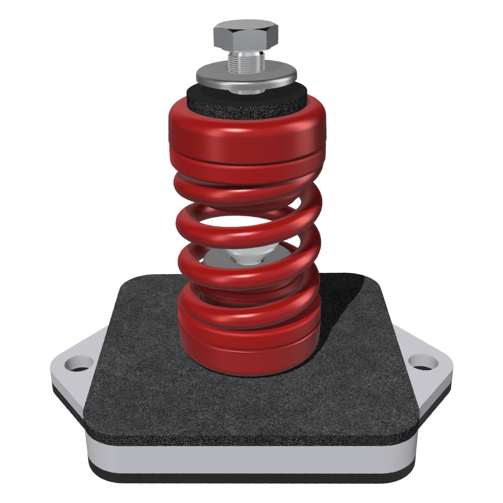 Senor Antivibranti con Molla per Unità Esterne di Impianti di Climatizzazione, Supporti Anti-Vibrazione per Motore Condizionatore, Megol, Set da 4, Rosso, Portata Max 480 Kg