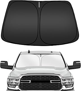 ARISMOTOR Parasol para parabrisas para Dodge RAM 2500 3500 2010-2025 2026, parasol plegable personalizado para ventana delantera, protector de visera de sol, bloquea los rayos UV, mantiene tu coche