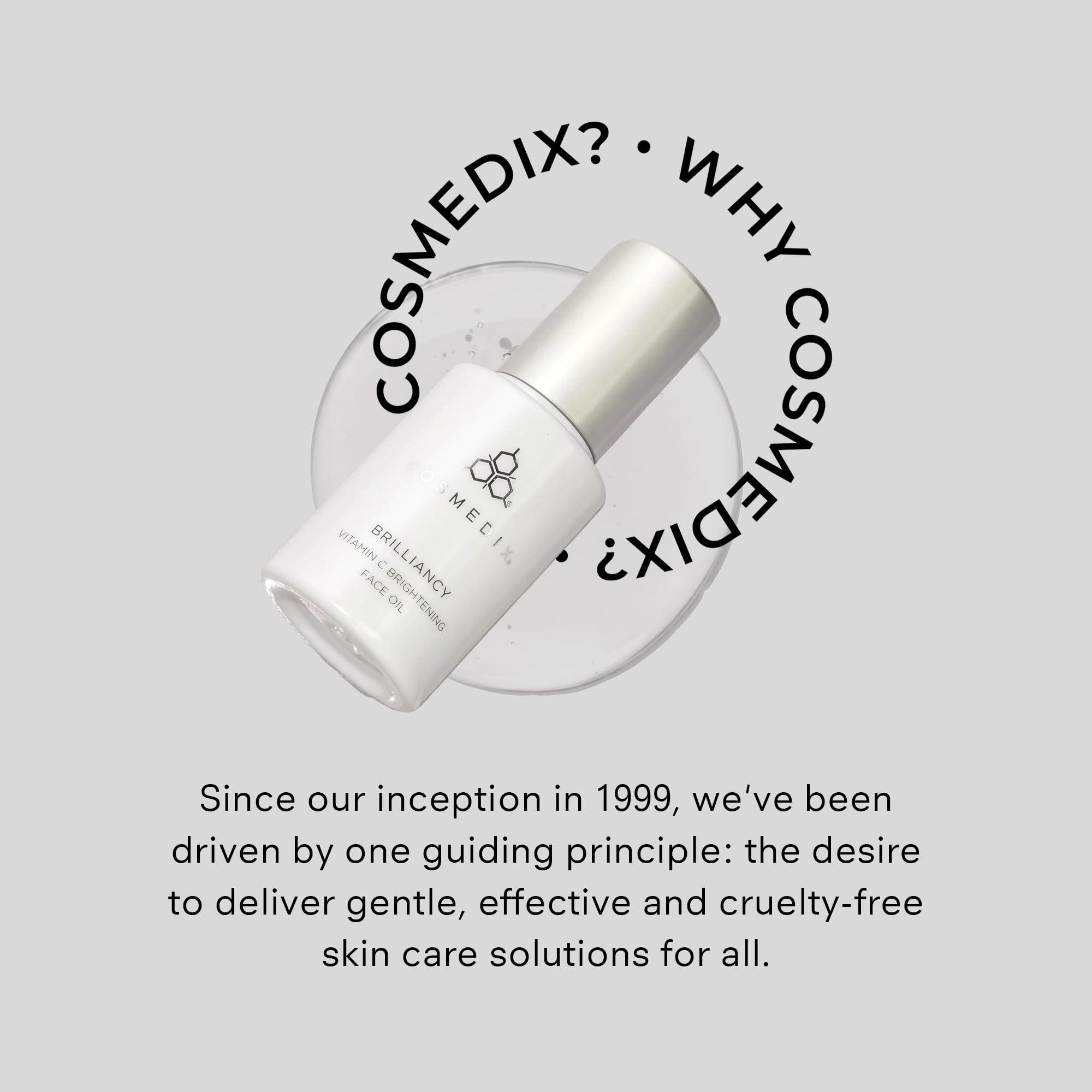 COSMEDIX Brilliancy Vitamin C Brightening Face Oil for Women & Men - Hydrating Facial Oil for Dark Spots & Uneven Skin Tone - Ultra-Nourishing Facial Skin Care Products, Moisturized & Natural Glow