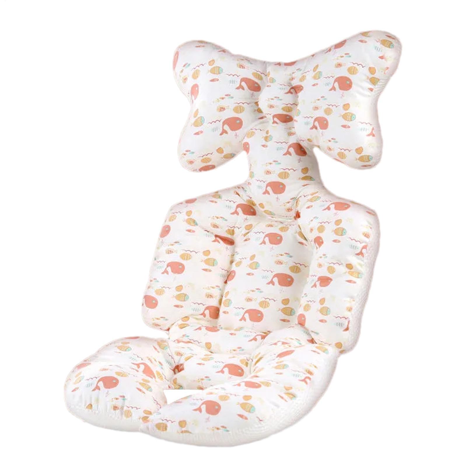 Cojín de asiento de coche infantil | Inserto de asiento de coche para | recién nacidos | Cojín de apoyo para la cabeza y el cuerpo del bebé suave y transpirable antideslizante para cochecitos