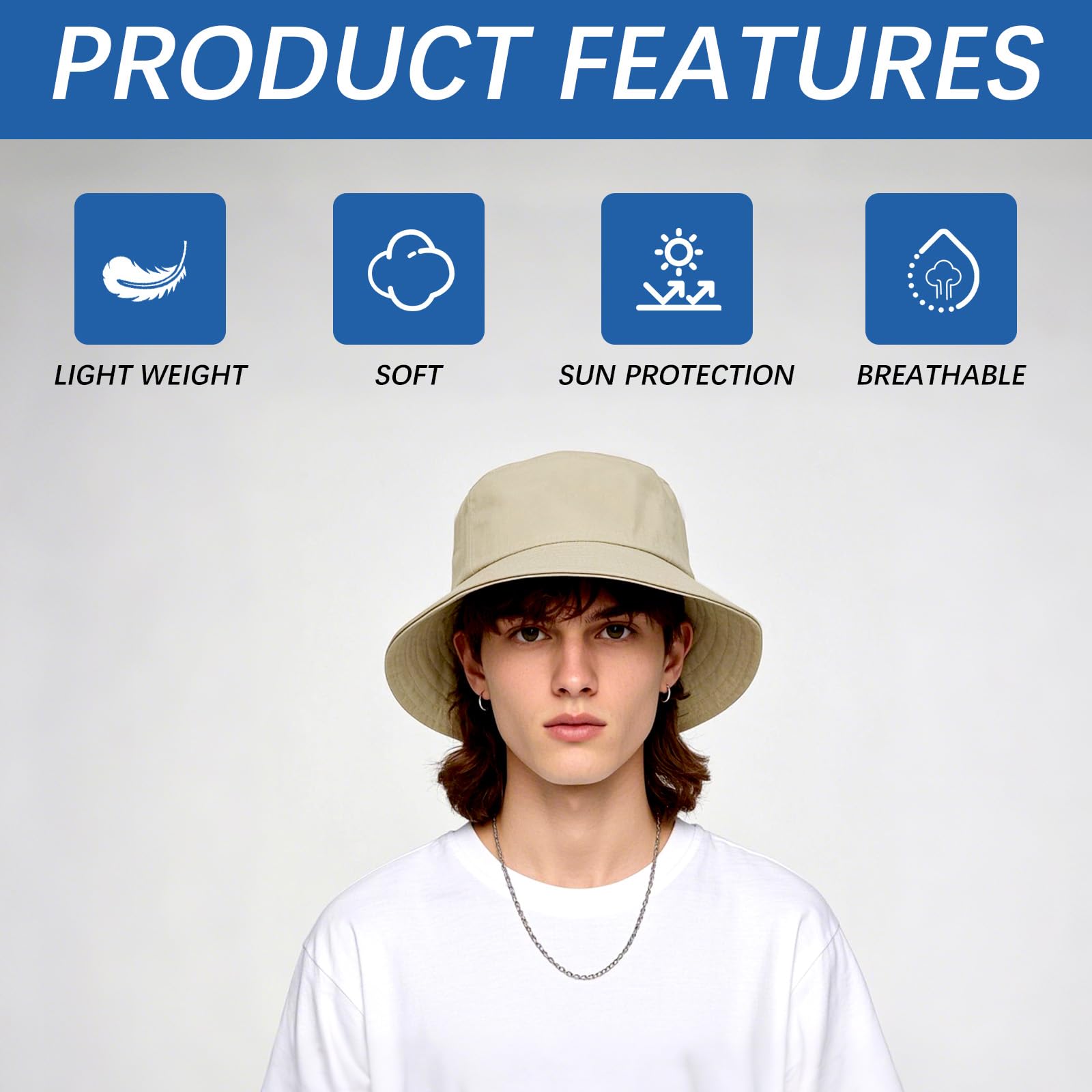 8 cappelli da pescatore kaki vuoti per donne uomini cappelli da secchio bulk vuoto cappello da sole per spiaggia pesca campeggio all'aperto cappello da sole adulto fai da te logo disegno a mano stampa