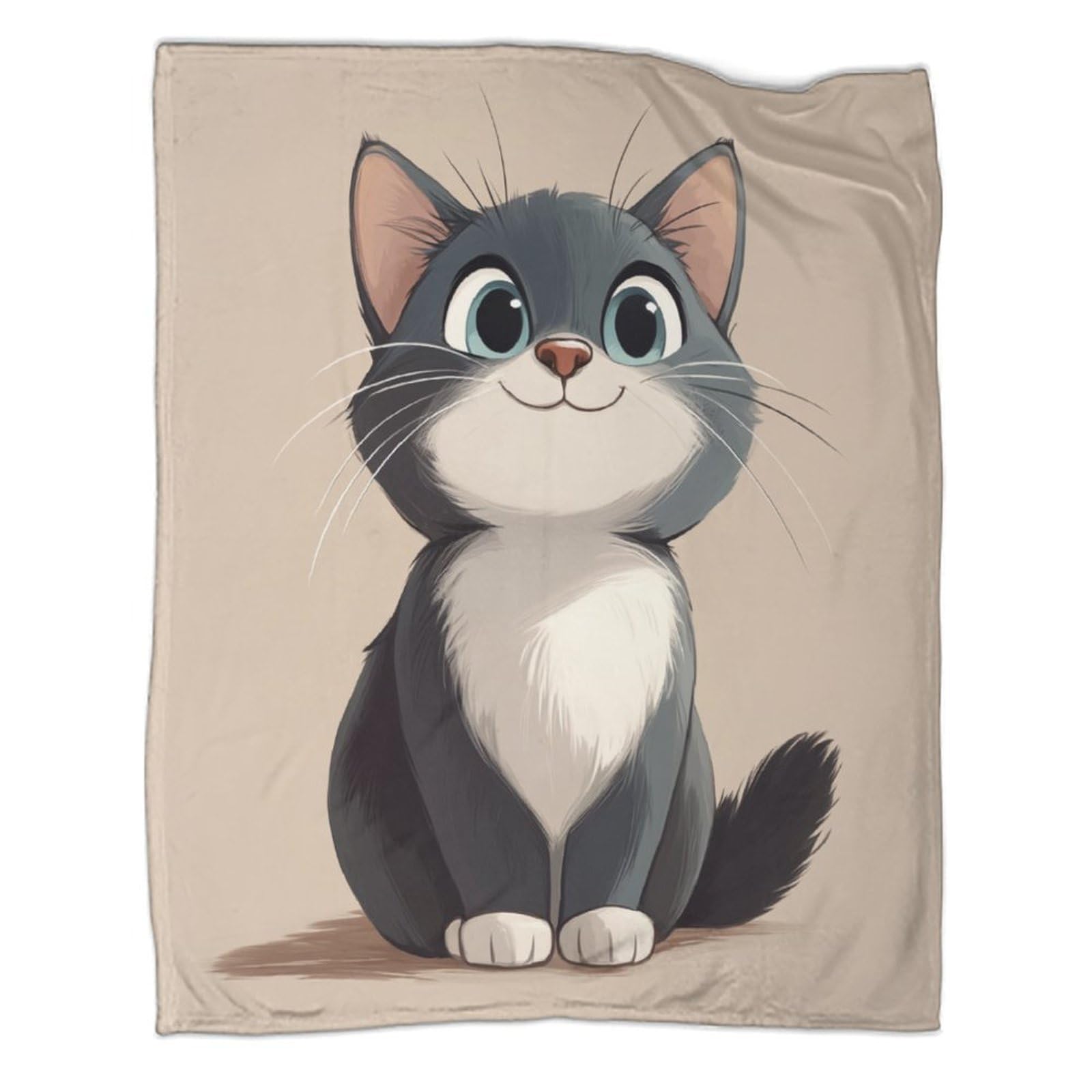 Couverture imprimee chat 3D plaid douillet et chaud compagnon de vos instants complices