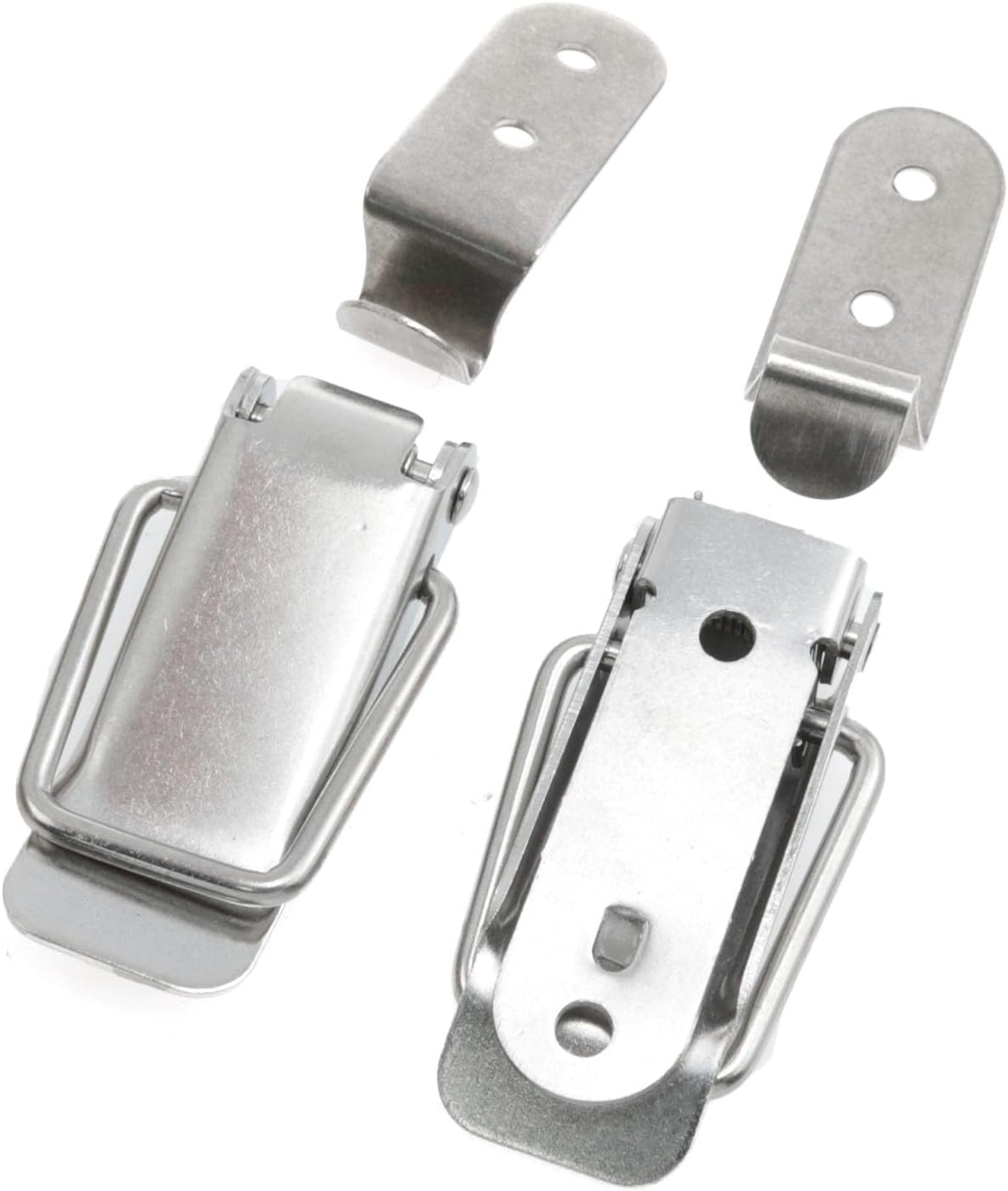 yukata Silver Stainless Steel 90 Degree Latch 2.56 x 3.54inch Toggle Latch Cabinet Hardware Closet Box Cabinet Trunk Trailer Toolbox Door Hood Latchs Metal Fasteners 2 PCS