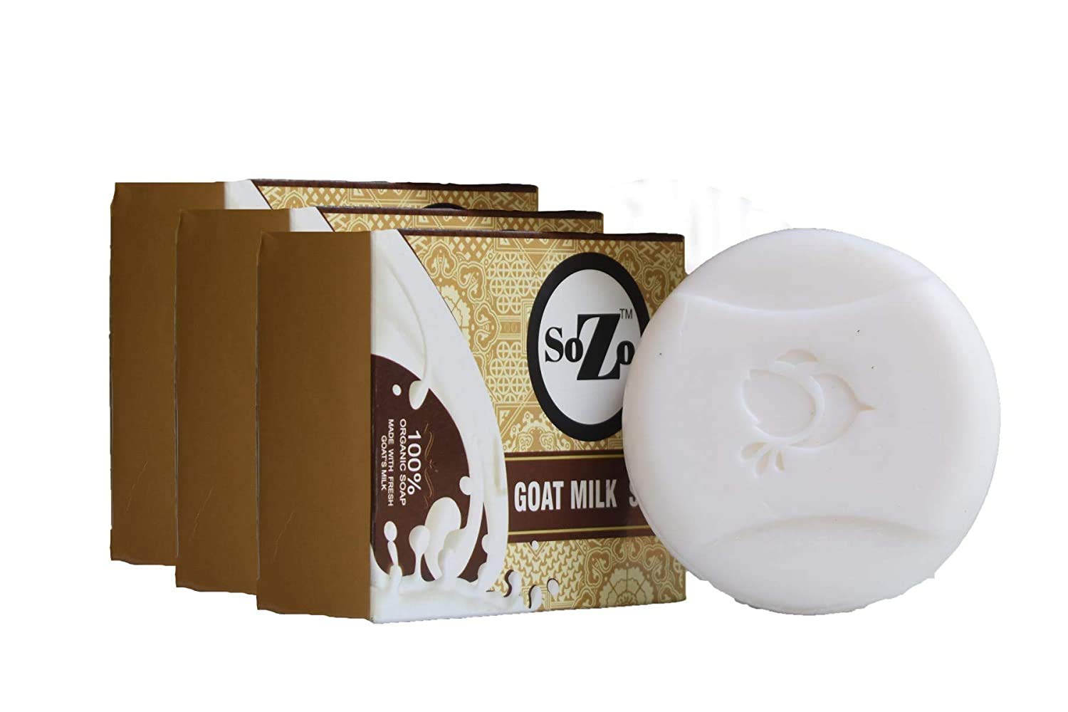 BSL GOAT MILK SOAP(100gm) - Pack Of 3 with awesome fragrance and more foam | Deep Cleansing and Deo Bath Soap for Oil-free Skin|Pour Soap Base - 100% Pure Natural & Organic