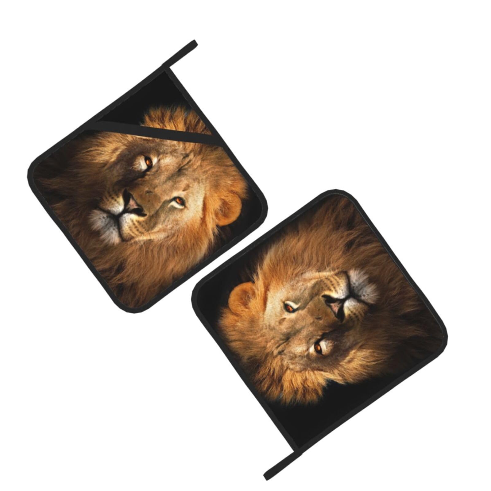 African animal lion Printed Oven Pot Holders Set of 2 Pcs Heat Resistant Kitchen Microwave Potholders for Cooking Baking Grilling