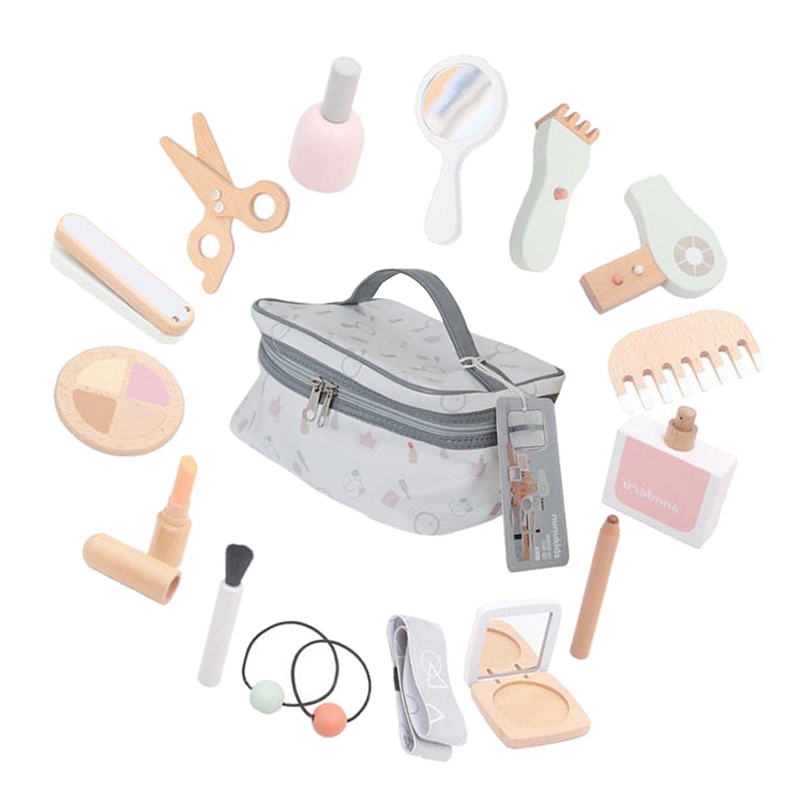 Juego de Maquillaje de Madera para Juego de Simulación, Juego de Rol, Juguetes para Niños, Secador de Pelo, Regalos, multi