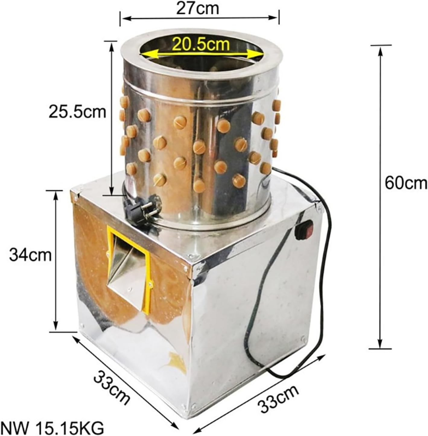 Stainless Steel Poultry Plucking Machine Chicken Feather Machine Quail Plucker Mini Electric (Only Small Birds Such)