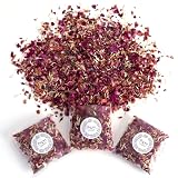 20 Paquets de confettis de mariage naturel,confettis de pétales de rose biodégradable, pétales de rose pour mariage, Pétales de fleurs séchées (20 unités)
