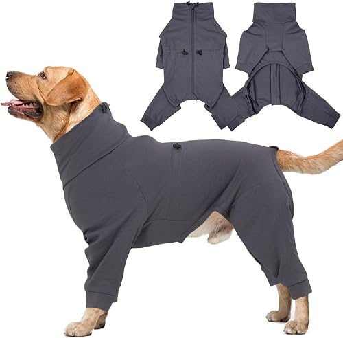 IDOMIK Recovery Suit for Dogs After Surgery, Zipper On Dog Surgery Suit Anti Lic