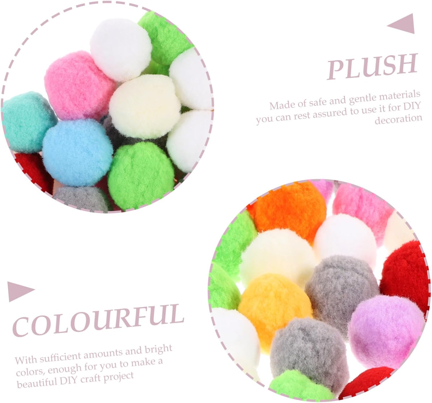 ULDIGI 100pcs Colorful Fluffy Pom Poms DIY Craft Balls Soft Polyester Decorative Accessories for Clothing Hats Shoes Handmade Jewelry and Art Projects