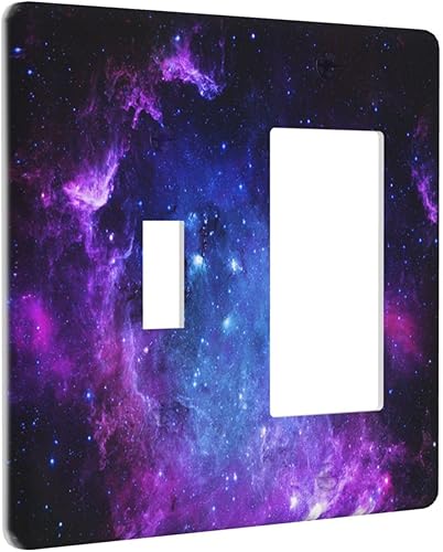 Miniatura 51 de Cubierta de Placa de Pared de 2 Pandillas de Mármol Abstracto, Placa Frontal de Interruptor de Luz Eléctrico Decorativa en Azul Marino y Oro