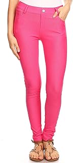 Women's Stretch Jeggings with Pockets Slimming Cotton...