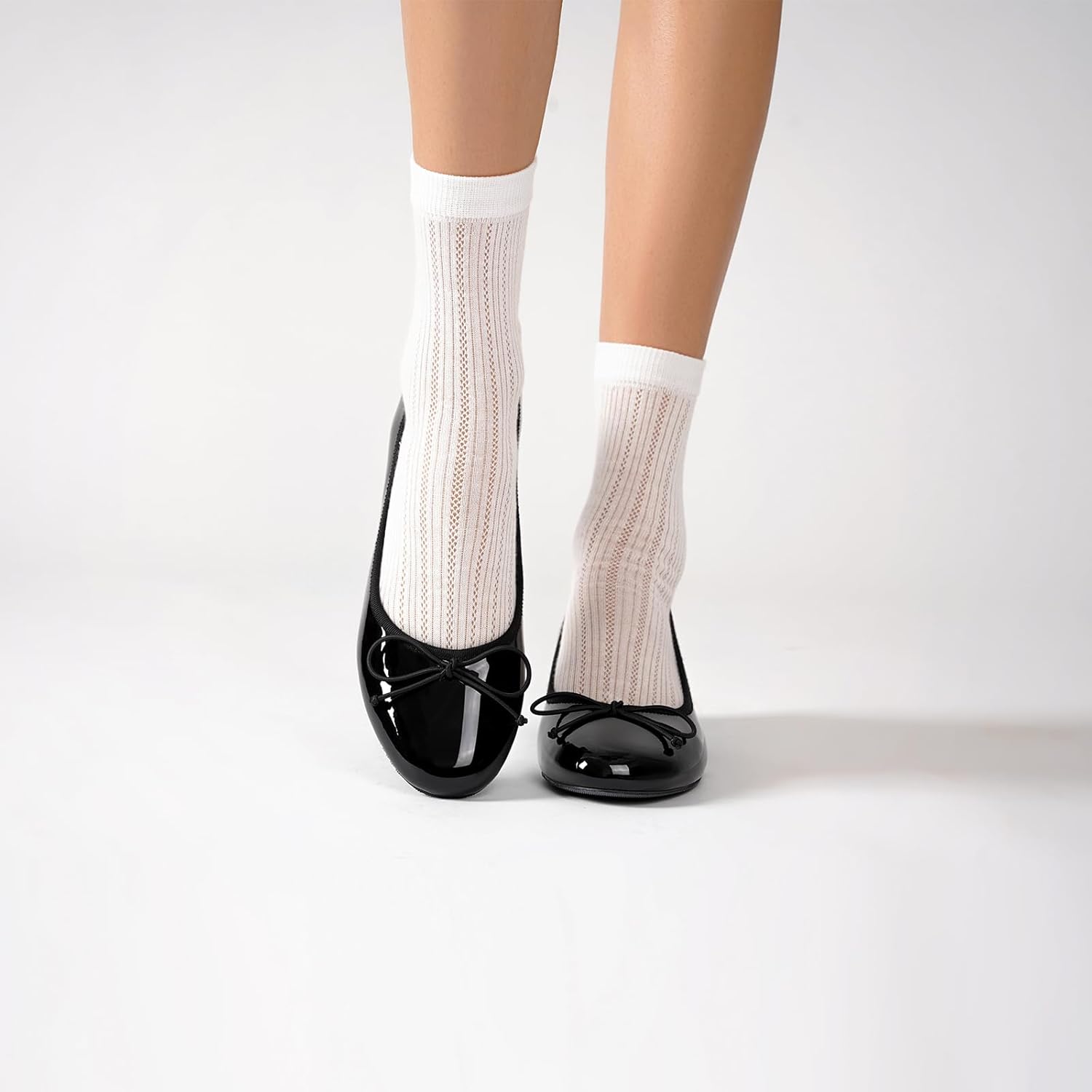 Vertundy Women's Square Toe Ballet Pumps Low Chunky Block Heels - Image 4