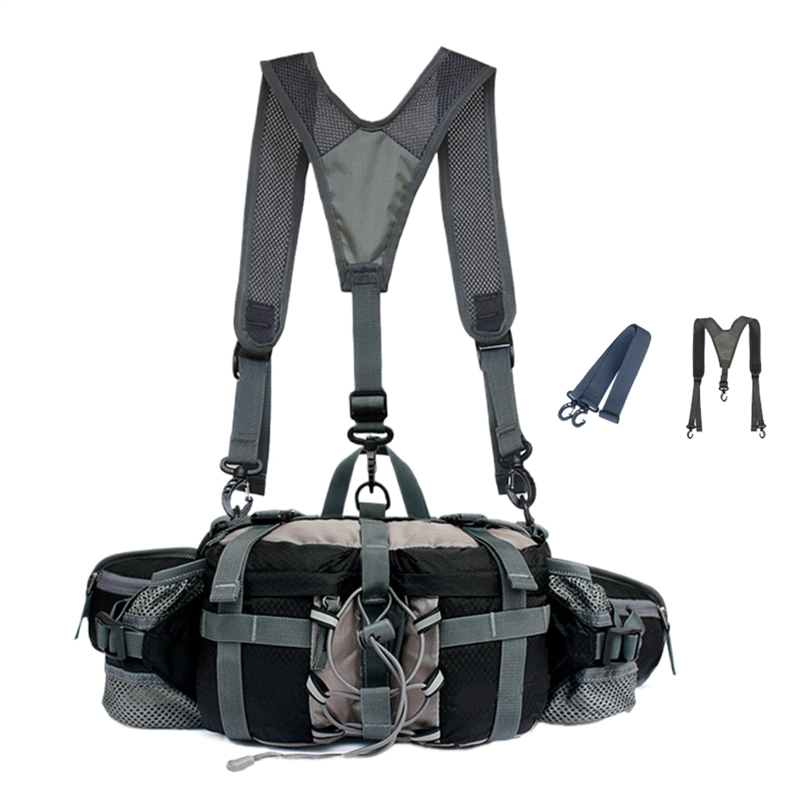 Fanny Pack con portabottiglie - Borsa impermeabile per esterni, confezione