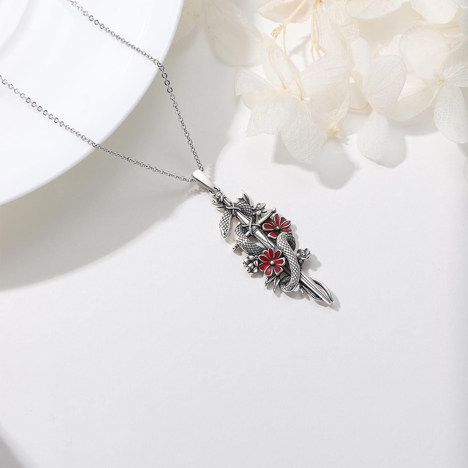Kreuz-Halskette, 925er Sterlingsilber, schwarzes Kreuz-Anhänger, Vintage-Halskette, christlicher Schmuck, Geschenke für Frauen