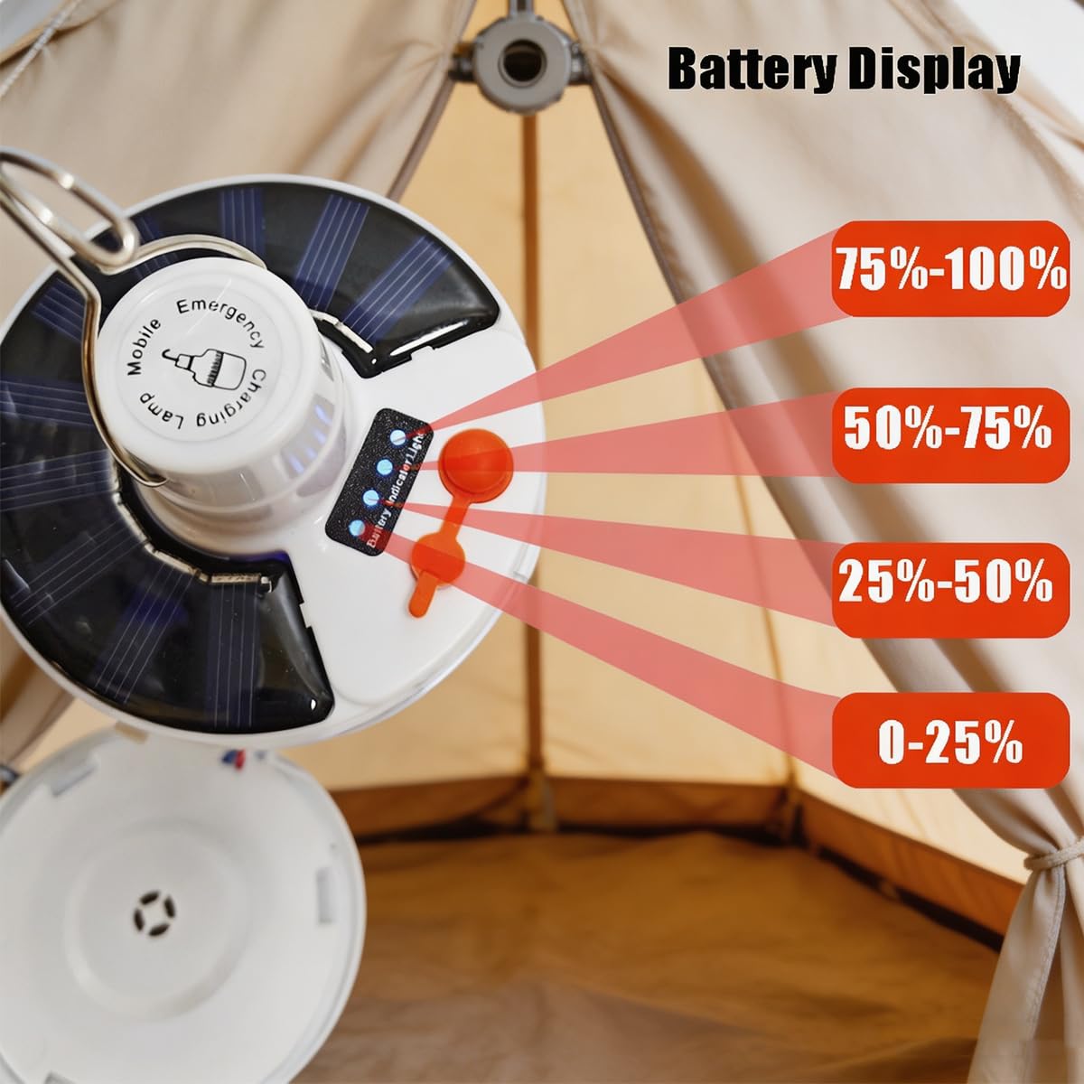 Linterna solar LED plegable para camping, 45 LED, 5 modos, recargable por USB, control remoto, portátil, para colgar al aire libre, pesca, emergencia, patio, jardín, paquete de 2