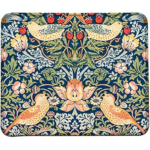 VIVIPOW Vintage William Morris Strawberry Thief Mouse Pad, Stitched Edges Mouse Pad with Vintage Pattern Cover