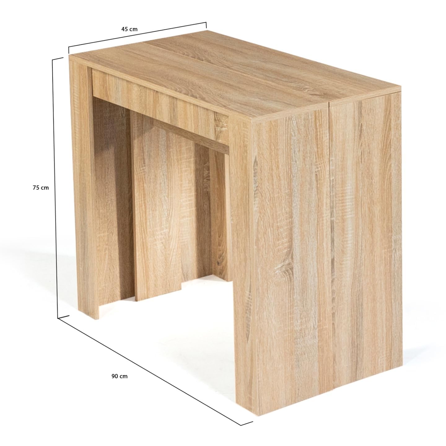 IDMarket - Ausziehbarer Konsolentisch Orlando 14 Personen 300 cm Holz in Buchenoptik
