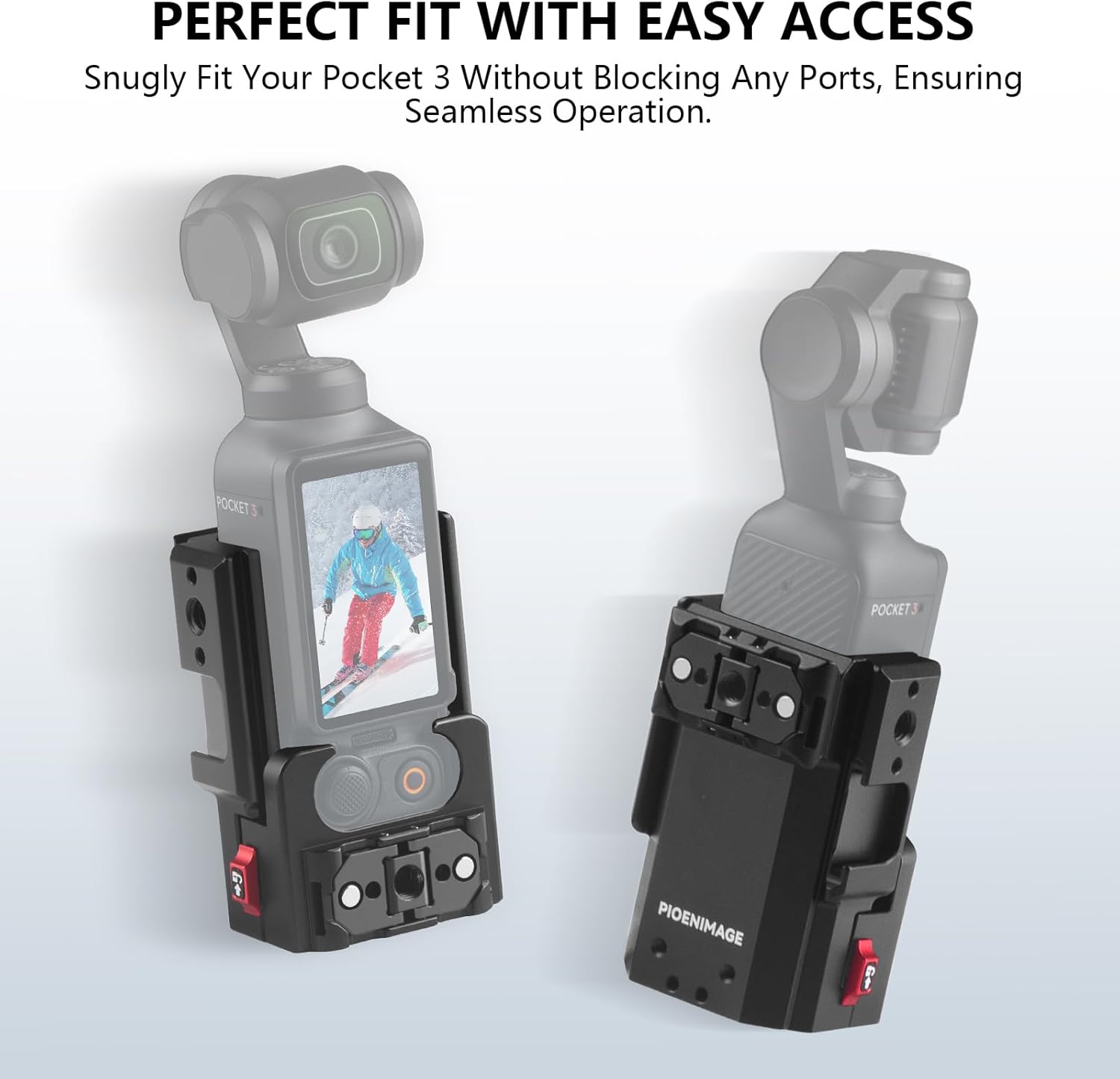 Expansion Adapter Accessories for DJI Osmo Pocket 3, Aluminum Protective Cage with 1/4", DJI Osmo Pocket 3 Case, Cold Shoe Mount