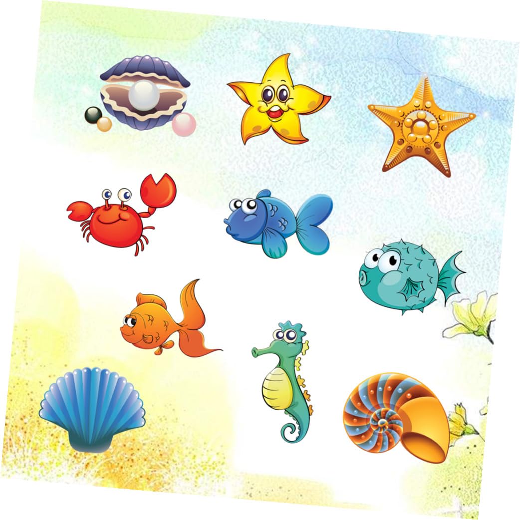 STOBAZA 3piezas Pegatinas Antideslizantes De Cartoon para Bañera y Suelos De Baño Diseño De Animales Marinos Adhesivas y Creativas Seguridad para Superficies Resbaladizas
