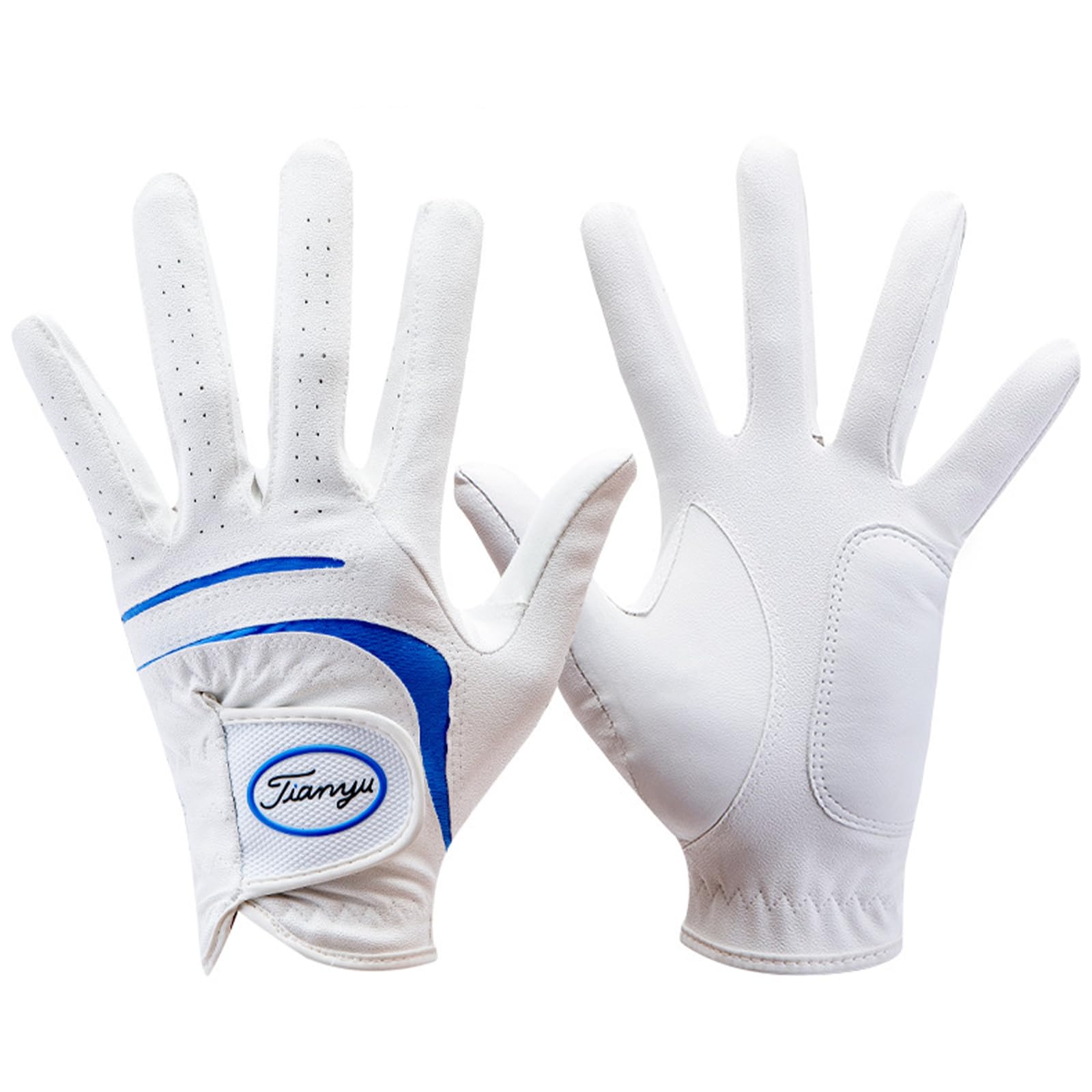 Pack 1 Pièces Gants de Golf en Peau d'agneau pour Hommes Main Gauche avec Granules Antidérapants Doux Respirant Résistant à l'usure Gant de Golf pour Hommes,Blue,26(Length20cm)