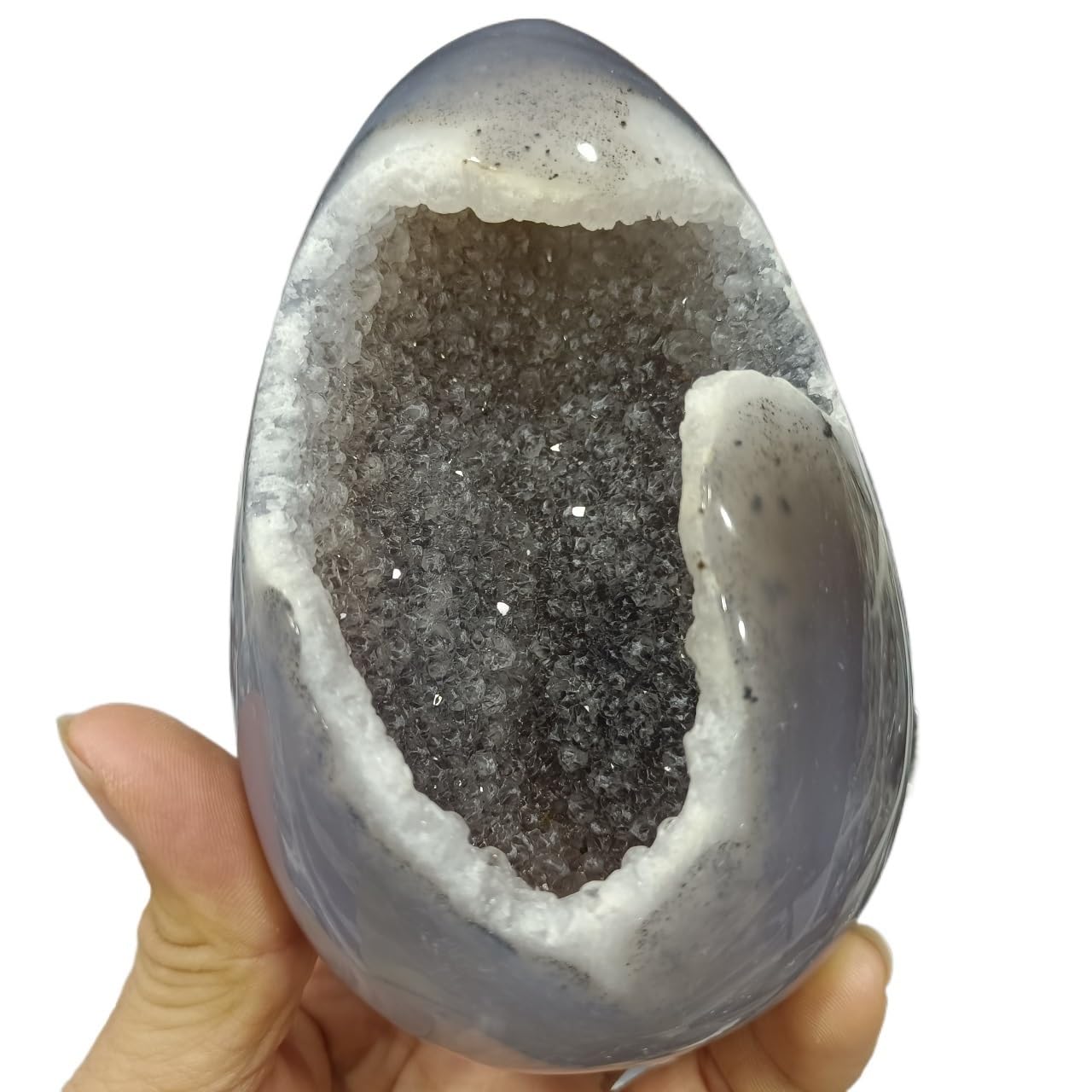 MDBJTCYZN Stone Agate Geode Carved Egg Crystal Home Office Decoration Craft Gifts(Size:1.4-1.9g)