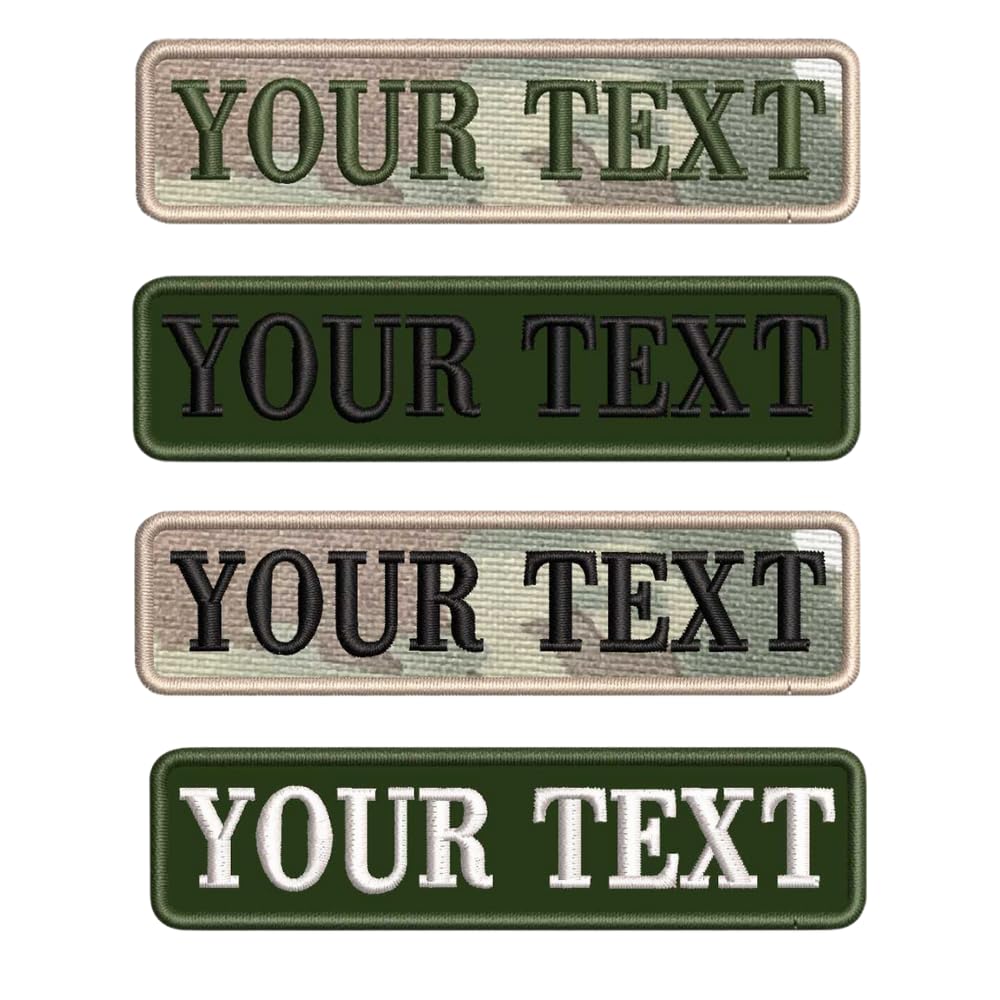 Custom 2PCS Personalized Embroidery Name Patches, Personalized Removable Tactical Patches Hook and Loop, Embroidered Tactical Tags for Backpack Vest Jackets with Iron on Backing