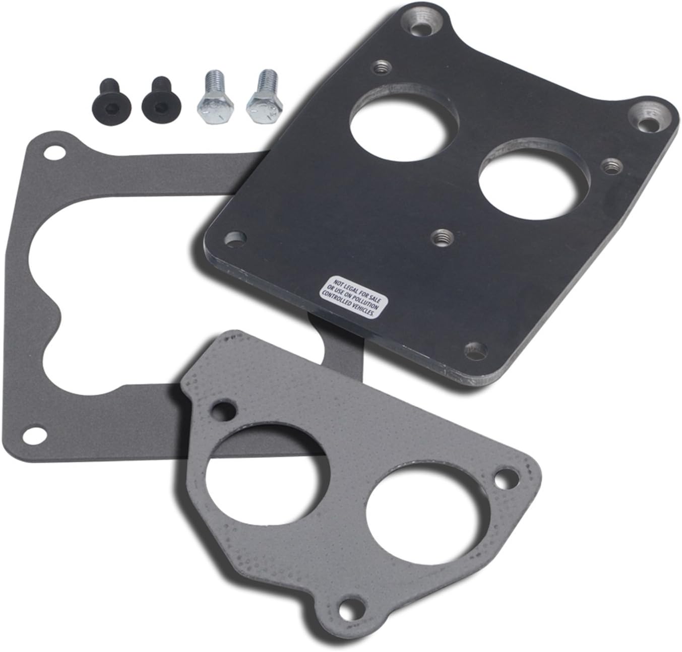 Trans-Dapt Performance Throttle Body Adapter, 1/4 in Thick, Gasket/Hardware, Steel, TBI Rear Mount to Spread Bore Intake, compatible with Small Block Chevy, Each