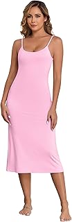 Vestido largo para mujer, tirantes delgados ajustables, para mujer, debajo de los vestidos, camisola, vestido midi, camisón