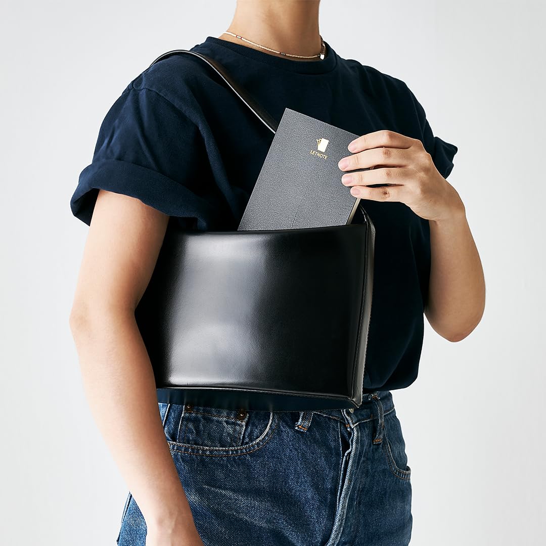 ORODA LETNOTE-BLACK, notatnik w kratkę o idealnym rozmiarze do transportu, prosty i luksusowy design, miękka okładka, 160p, 11,4 x 17,8 cm
