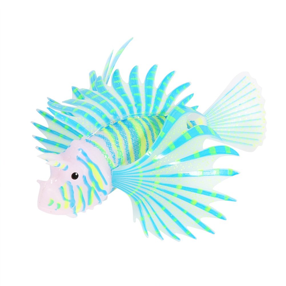 Yosoo Artificial Lionfish Luminous Fake Fish Aquarium Fish Ornament Simulation Animal Decoration (Blue)