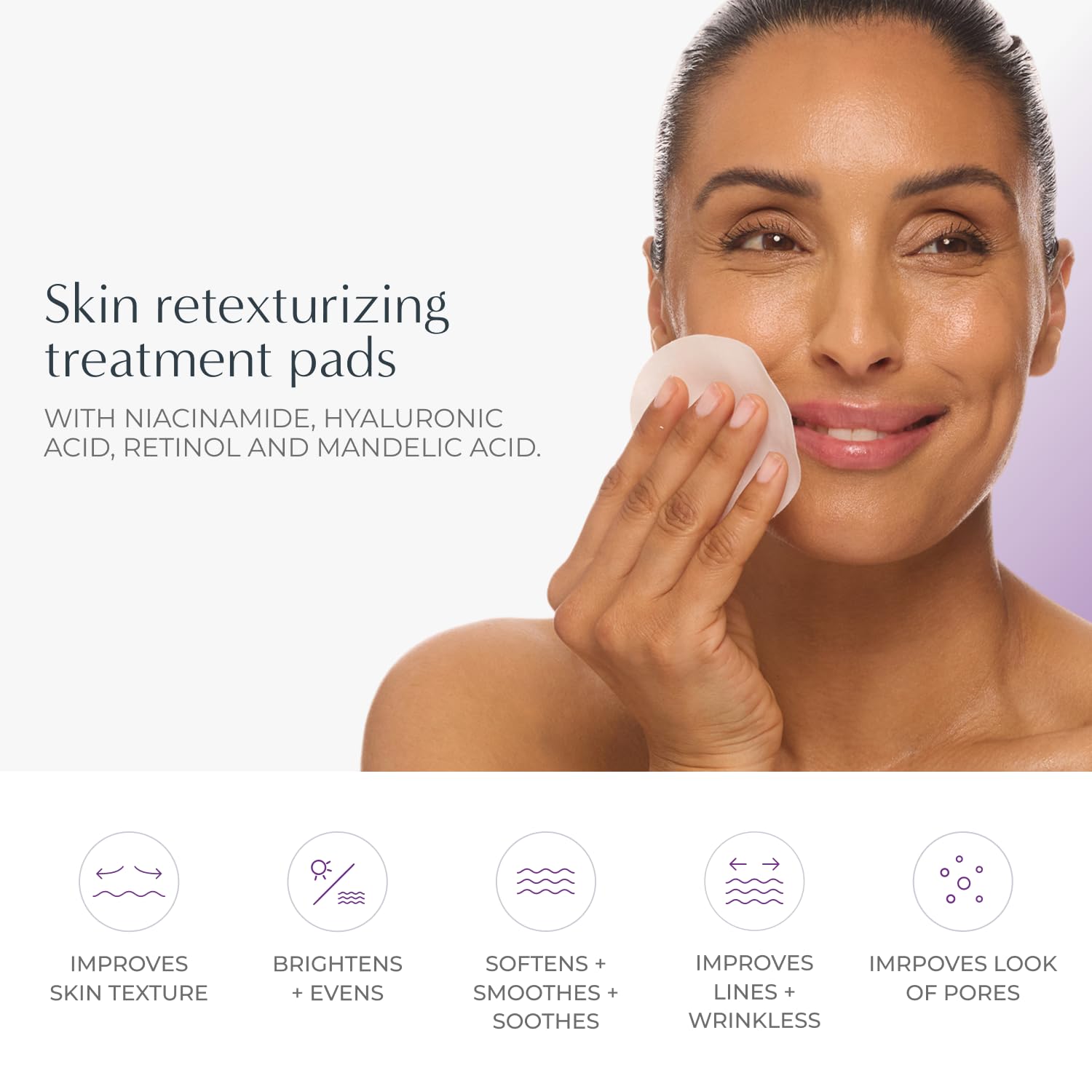 NassifMD Even, Correct & Renew Retexturizing Pads | Chemical Peel for Face | Whitehead, Closed Comedone and Acne Marks Skin Resurfacing Pads | Hyperpigmentation Treatment for Face