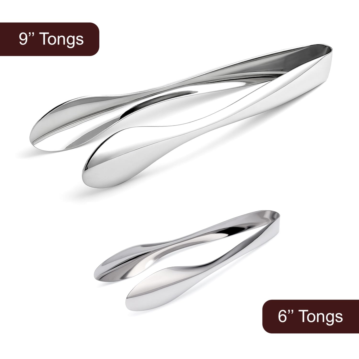 Stainless Steel Serving Tongs - 9 Inch Large -4 Stainless Steel Serving Tongs - 9 Inch Large -4