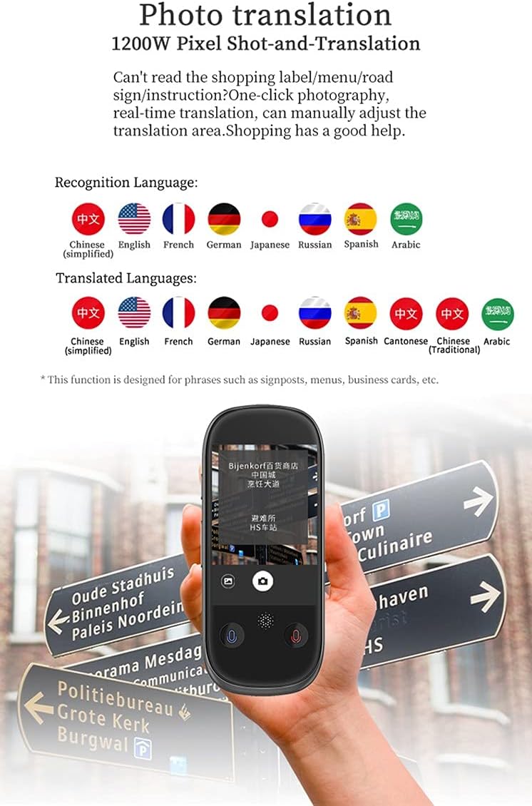 スマート翻訳機 オフライン オンライン 音声 /画像 /写真翻訳 電子辞書 Chatgdp対応 海外旅行 インバウンド 接客業 コミュニケーション 日本語 英語 中国語