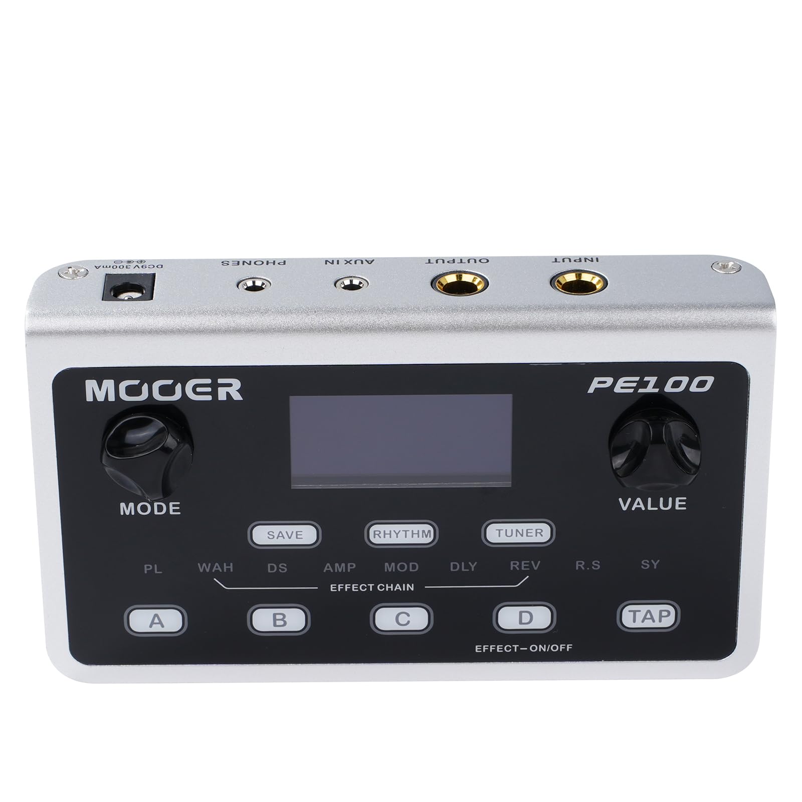 Mooer Effecteur de Guitare électrique Portable, pedale Electrique, Loop Station, effecteur Bureau Complet avec réglage la Machine à Tambour AC100-240 V PE100