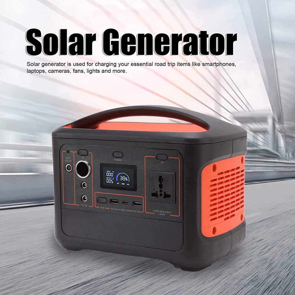 Centrale électrique Portable 600 Wh, générateur Solaire à Batterie au Lithium de Stockage d'énergie 153 600 mAh, Centrale électrique 230 V/600 W AC + USB + DC pour Le Camping, la m