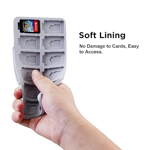 Miniatura 4 de JINGDU Caja de almacenamiento de tarjetas, 24 tarjetas NS + 24 tarjetas micro SD, funda delgada portátil para tarjetas de juego NSOLEDLite, solo